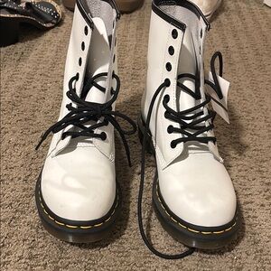Dr. Martens White Lace-Up Boots